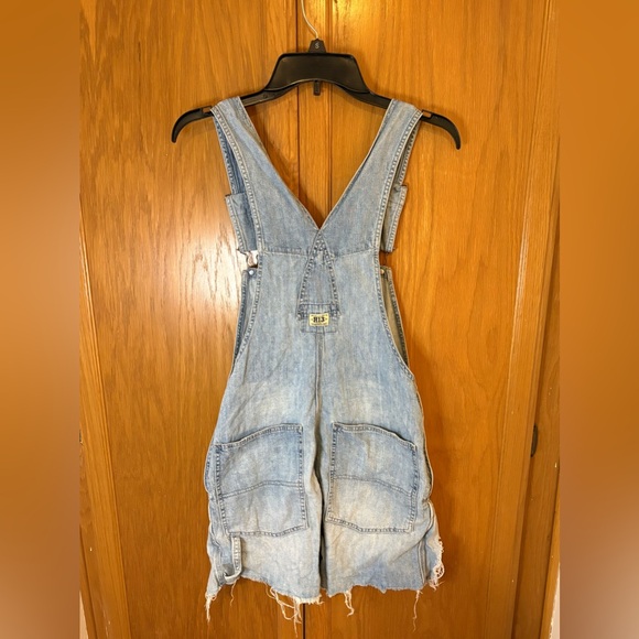 R13 Shortalls Overall Denim Shorts Distressed Size S - Picture 2 of 16